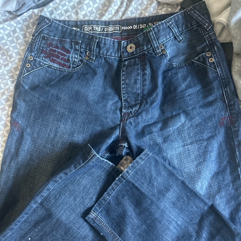 Baggy y2k embroidered jeans